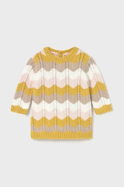 Kojenecké šaty Mayoral Newborn žlutá barva, mini, 2806