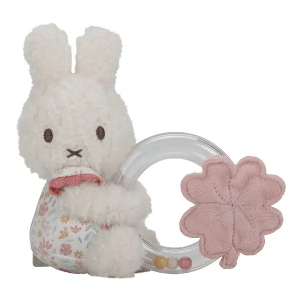 Little Dutch Miffy Fluffy Lucky Blossom Ring Rattle chrastítko 0 m+ Pink 1 ks