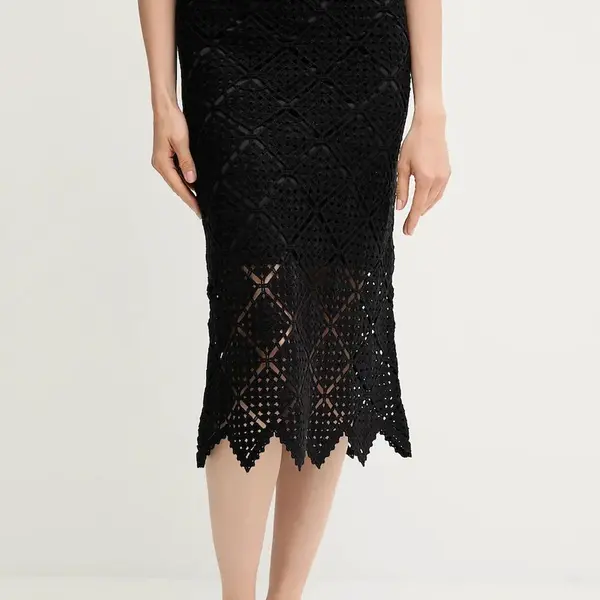Sukně Dkny černá barva, midi, P5ERAX27