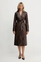 Kožený kabát Marciano by Guess LANA hnědá barva, 5YGL08 7345A