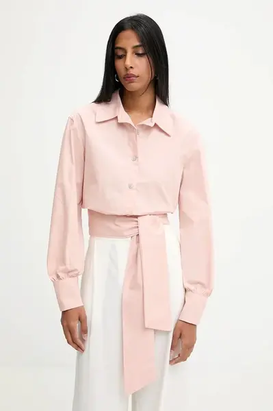 Košile Answear.LAB dámská, růžová barva, relaxed, s klasickým límcem
