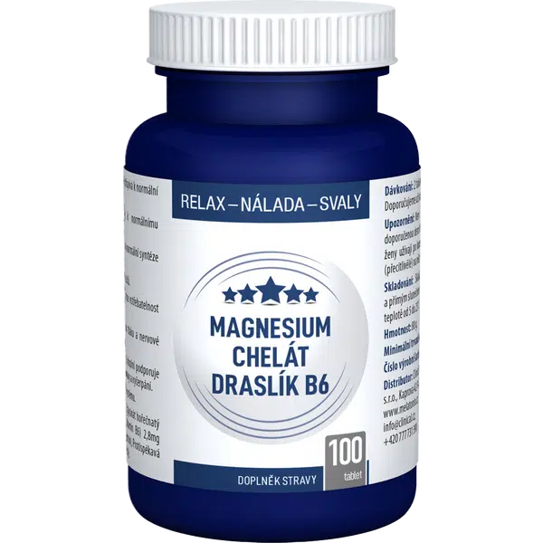 CLINICAL NUTRICOSMETICS Magnesium chelát, draslík, B6, 100 tablet