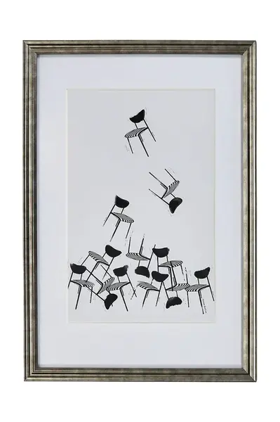 Nástěnná dekorace v rámu House Doctor HDInco 60 x 40 cm černá barva