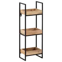 MID.YOU NÁSTĚNNÝ REGÁL, mangové dřevo, hnědá, černá, 27/77/18 cm