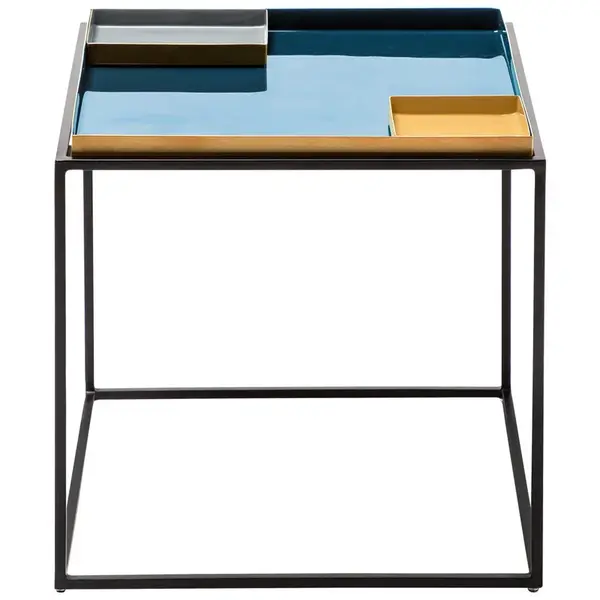 MID.YOU ODKLÁDACÍ STOLEK, modrá, šedá, oranžová