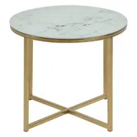 Ambia Home KONFERENČNÍ STOLEK, šedá, bílá, barvy zlata, kov, sklo, 50/50/42 cm