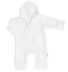 Baby Nellys Mušelinový overálek s kapucí, dvouvrstvý, Hand Made, bílý vel.  62