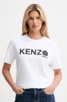 Bavlněné tričko Kenzo dámské, bílá barva, FF52TS1574SO