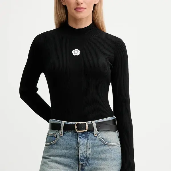 Svetr Kenzo dámský, černá barva, s pologolfem, FF62TO6123LG