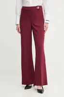 Kalhoty Joseph Ribkoff dámské, vínová barva, zvony, high waist, 253073