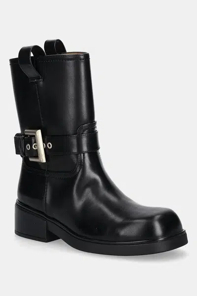 Nízké kozačky Armani Exchange dámské, černá barva, na podpatku, XW001654 AF17476 UC001