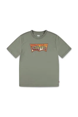 Dětské tričko Levi's SUNRISE DESERT TEE zelená barva, s potiskem, 9EN991