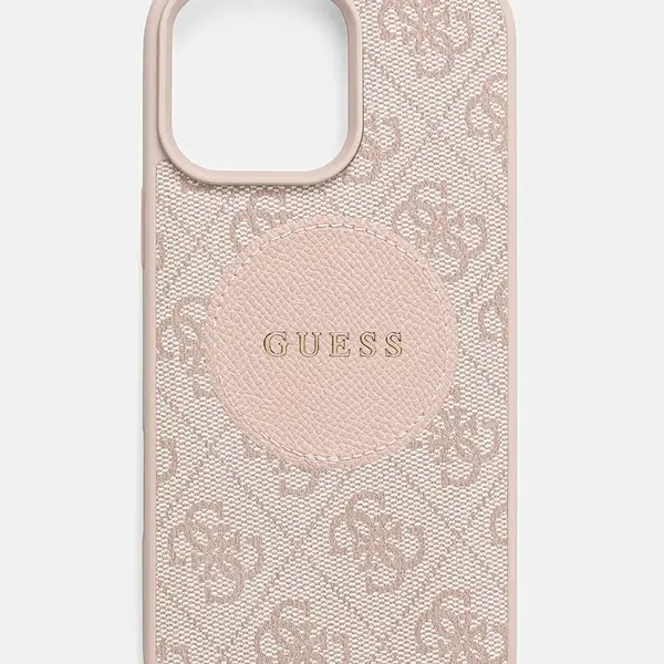Obal na telefon Guess iPhone 16 Pro Max růžová barva, GUHMP16XP4PGRSGP