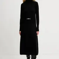 Šaty s příměsí vlny Fracomina černá barva, midi, FR25WD5004K459Q7