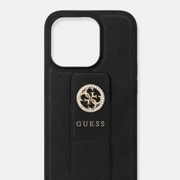 Obal na telefon Guess iPhone 15 Pro 6.1" černá barva, GUHCP15LPGSSADK