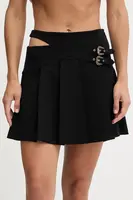Sukně Versace Jeans Couture černá barva, mini, áčková, 79HAE801 N0356