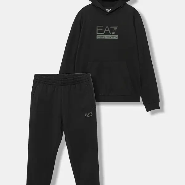 Dětská tepláková souprava EA7 Emporio Armani černá barva, 7B000173 AF13512