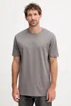 Bavlněné tričko Armani Exchange pánské, šedá barva, s aplikací, XM001280 AF10361
