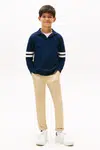 Dětské kalhoty Tommy Hilfiger béžová barva, KB0KB09638