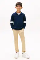 Dětské kalhoty Tommy Hilfiger béžová barva, KB0KB09638