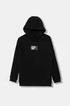 Dětská mikina Vans BY BLOCKED BOX PO HOODIE černá barva, s kapucí, s aplikací, VN000RBDBLK1