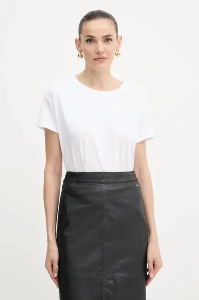 Bavlněné tričko Armani Exchange dámské, bílá barva, XW001356 AF10356