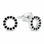 Brilio Silver Stylové stříbrné náušnice kruhy EA102WBC