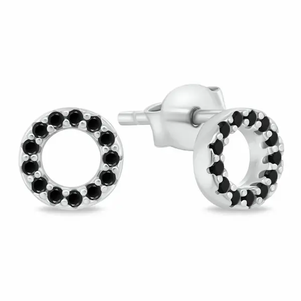 Brilio Silver Stylové stříbrné náušnice kruhy EA102WBC