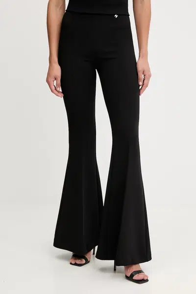 Kalhoty Silvian Heach MEDINA dámské, černá barva, zvony, high waist, GPA25166PA