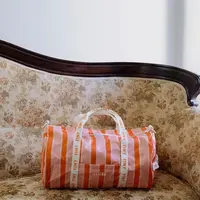 Dětská taška Tinycottons RETRO STRIPES DUFFLE BAG růžová barva, AW25-546