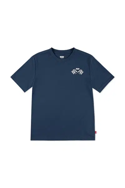 Dětské tričko Levi's SPEED TRIALS TEE tmavomodrá barva, s potiskem, 8EP039