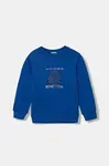 Dětská bavlněná mikina United Colors of Benetton modrá barva, s potiskem, 3J70G10JY