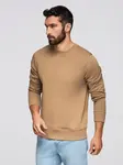 Ombre Men's BASIC sweatshirt with round neckline - brown