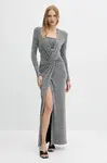 Šaty Simona Corsellini stříbrná barva, maxi, A25CEAB10201