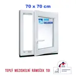 Plastové okno | 70x70 cm (700x700 mm) | Pravé| Bílé | jednokřídlé | Teplý meziskelní rámeček