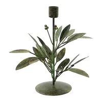 Dekorativní svícen House Doctor HDLeaves 20 cm zelená barva