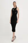 Šaty Versace Jeans Couture černá barva, midi, přiléhavé, 79HAO908 J0092