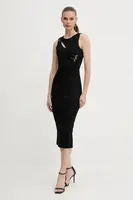 Šaty Versace Jeans Couture černá barva, midi, přiléhavé, 79HAO908 J0092