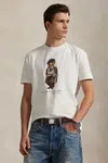 Bavlněné tričko Polo Ralph Lauren pánské, bílá barva, s potiskem, 710P00085
