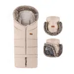 PETITE&MARS Set zimní fusak Arctic 4v1 + rukavice na kočárek Furry Rose Petal