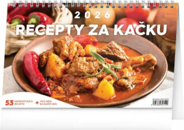 Recepty za kačku 2026 - stolní kalendář