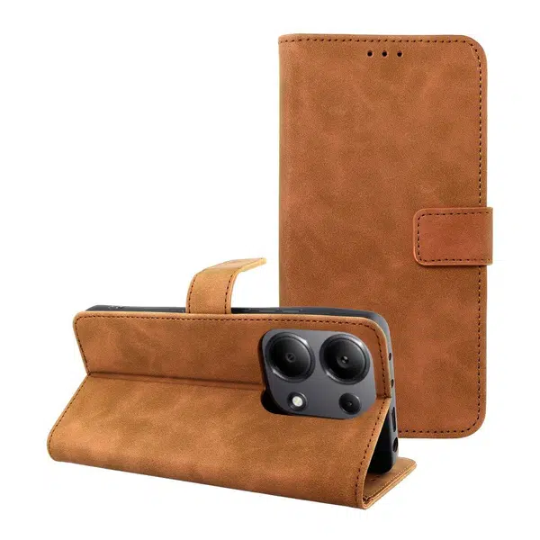 Flipové pouzdro TENDER Book pro Xiaomi Redmi Note 13 Pro 4G / POCO M6 Pro 4G, hnědá