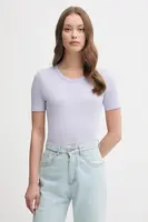 Bavlněné tričko United Colors of Benetton dámské, fialová barva, 3GA2E16A0