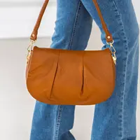 Dámská kožená crossbody kabelka Italia Sima - koňak