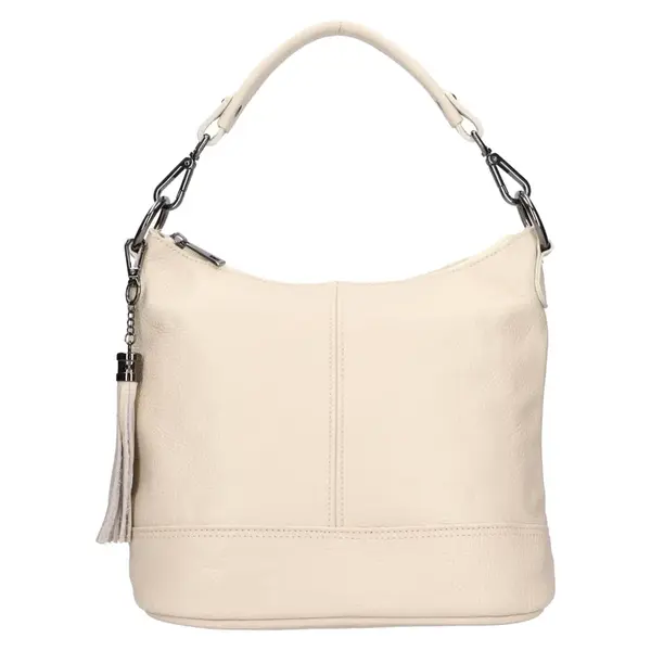 Dámská kožená kabelka Italia Solla - béžová