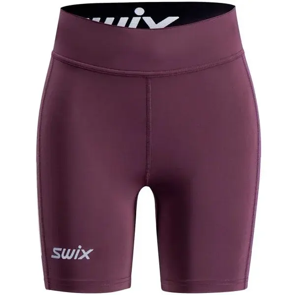 Swix PACE HIGH WAIST W Dámské běžecké kraťasy, vínová, velikost