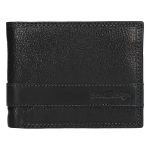 Panská kožená slim peněženka SendiDesign Rafael - černá