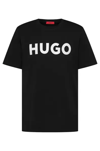 HUGO Tričko 'Dulivio'  čierna / biela