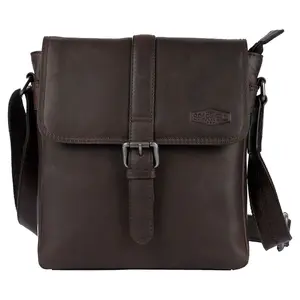 Pánska kožená taška cez rameno Sparwell Albert - tmavo hnedá