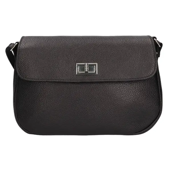 Dámska kožená crossbody kabelka Italia Arabela - čierna